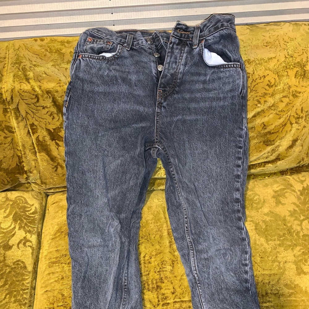 Black Straight Leg pants. WITH BROWN HEM.